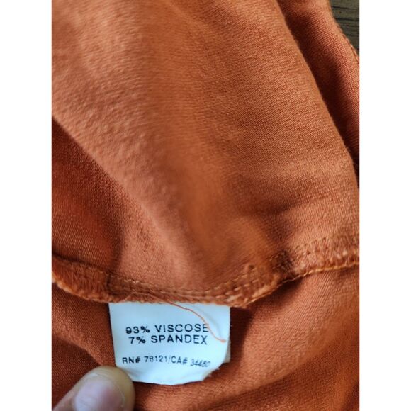 Eileen Fisher Orange Short Sleeve Stretch Tee | Size S - Picture 7 of 9